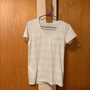 Kersh Light Green Striped Short Sleeve Tee